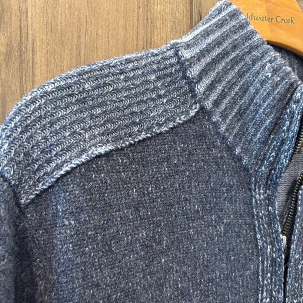 Blue Pronto Uomo XL Wool Zip Front Cardigan Sweater - Picture 2 of 11